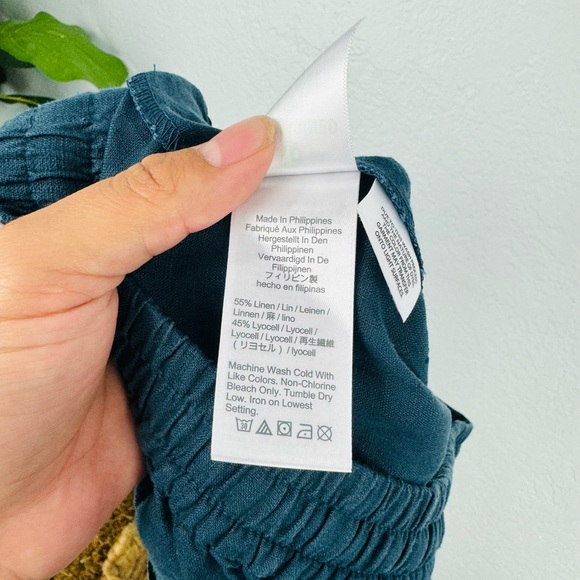 New J. Crew Blue Tie- Waist Tall New Seaside Pant in Linen Blend - Picture 7 of 8